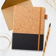 thumbnail image 5 of Two-Tone Split Design Notebook, 8.46 X 5.7 Inch Hardcover Leather Notebook with Elastic Band and Pen Loop, Portable Strap Notebook, Memo Notepad, Classic Writing Notebook for Daily Use, Black, 5 of 6