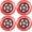 Rocket Red, variant on Rollerex VXT500 85A Inline Skate Wheels (4-pack w/ bearings, spacers & washers) (Size & Color Options) -Indoor Outdoor- Intended for Roller Blade Wheel Replacement (80mm, Steel Black)