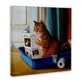 thumbnail image 2 of Stupell Industries Litter Box Reading Funny Cat Pet Painting, 36 x 36,Design by Lucia Heffernan, 2 of 5