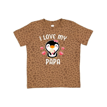 

Inktastic I Love My Papa with Cute Penguin and Hearts Gift Toddler Toddler Girl T-Shirt