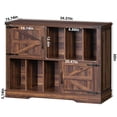 thumbnail image 2 of LELELINKY Large Record Player Stand Holds 450 Albums, 39" Farmhouse Wood Storage Cabinet with Barn Doors for Living Room, Brown, 2 of 8