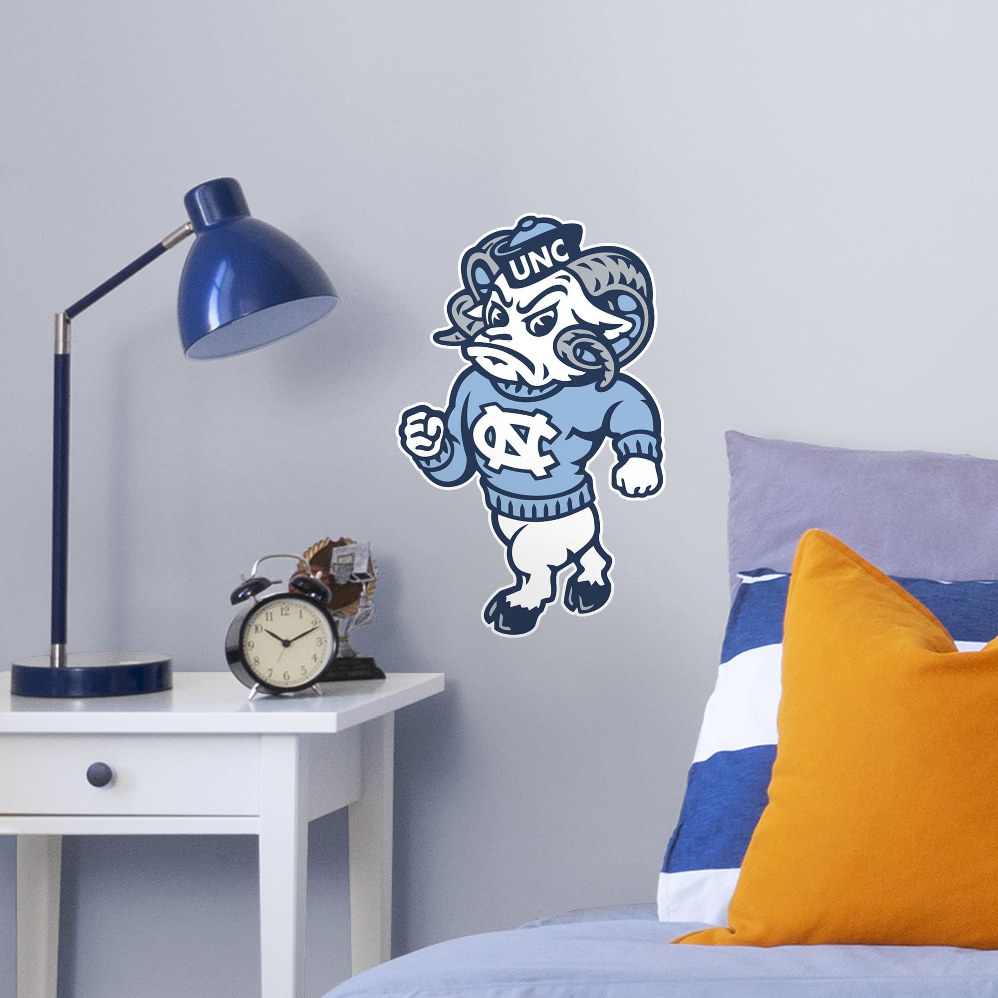 Shrunken Head Brand UNC Tar Heels Mascot Throw Pillow Rameses Fan Shop Home Kitchen Bedding Bed Pillows
