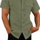 thumbnail image 2 of Camisa con Botones para Hombre, Manga Corta, Doble Bolsillo, Color Puro, Transpirable, Camisa Informal para Hombre para Fiesta de Trabajo Diaria, OD Verde M, 2 of 6