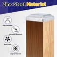thumbnail image 3 of Uxcell 8 Pack Fence Post Cap Fit 4" x 2" OD Pipe, Galvanized Steel Deck Post Cover Square Decking Caps for Mailbox Outdoor Chain Link Wood/Metal Fence Deck Railing, Silver, 3 of 6