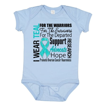 

Inktastic Ovarian Cancer I Wear Teal Ribbon Tribute Boys or Girls Baby Bodysuit