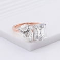 thumbnail image 3 of solitaire jewels 5TCW Pear and Emerald Moissanite Toi Et Moi Engagement Ring For Women, 10K Rose Gold, 3 of 8