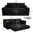 thumbnail image 4 of GNIXUU 70.8" Loveseat Sofa Bed Boneless Couch ,Corduroy Cloud 2 in 1 Convertible Sleeper Sofas with Fixed-Shape Frame, Comfy Deep Seat Folding Couches for Living Room, Apartment,Office,Black, 4 of 8
