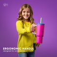 thumbnail image 4 of Vaso Simple Modern Kids de 700 ml con asa y tapa con pajita, 4 of 7