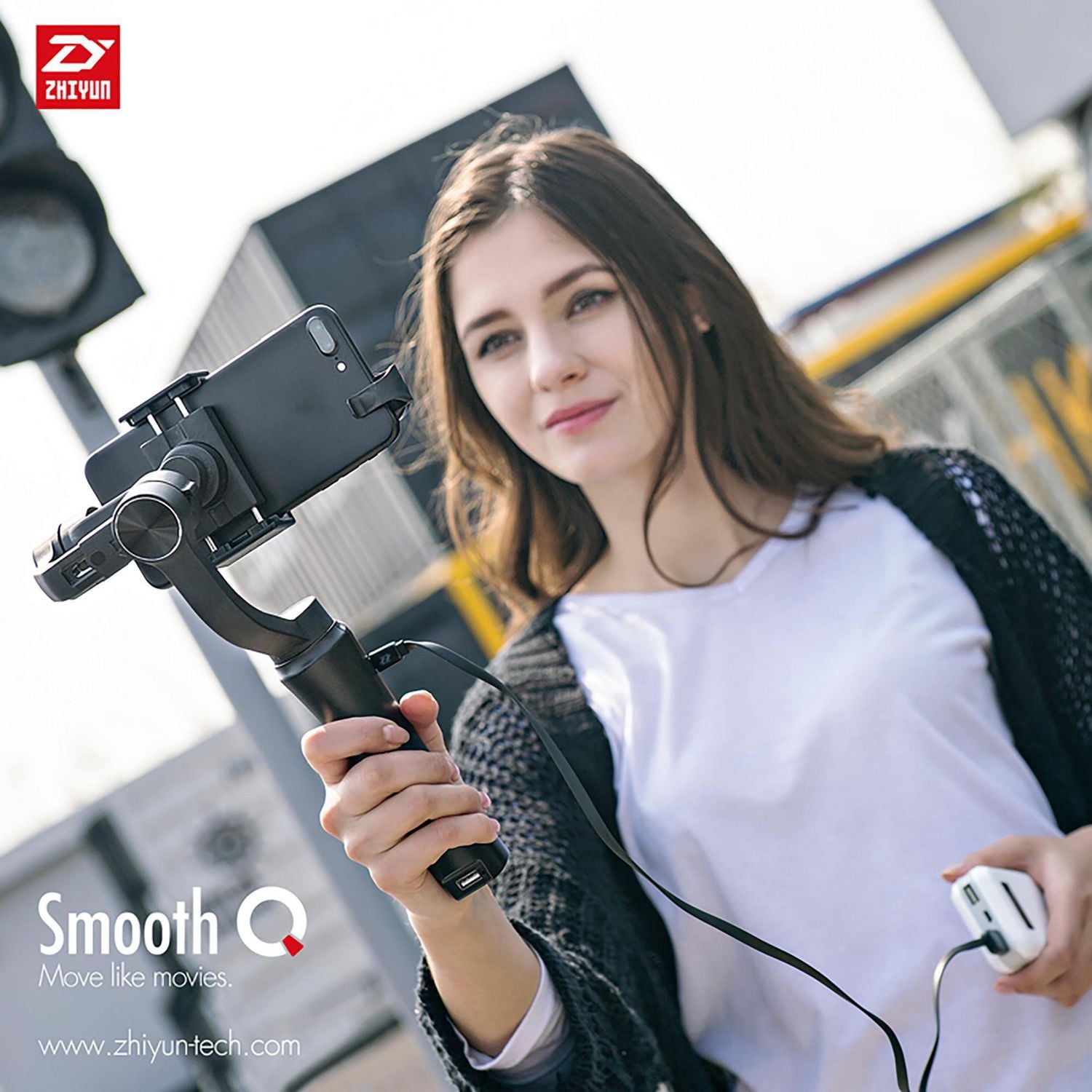 Stabilisateur de cardan portable Zhiyun Smooth-Q multifonctions à 3 axes pour tout téléphone intelligent