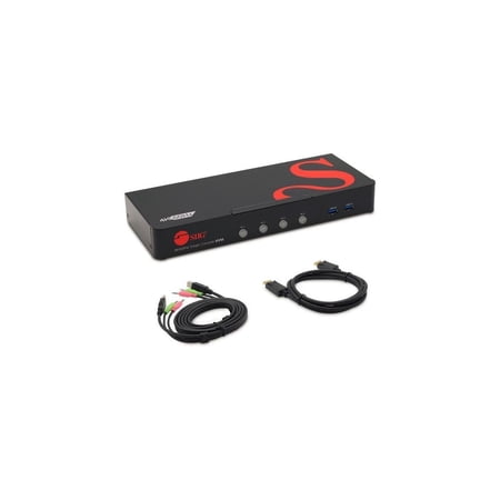 UPC: 0662774042954 | SIIG CE-DP0G11-S1 4-Port DisplayPort 1.2 4K 60Hz KVM Switch with USB 3.0