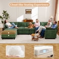 thumbnail image 5 of BedLuxury 111.5” Modular Sectional Sofa with Movable Ottoman, Modern Cloud Couch with Corner Seat for Living Room, 5-Seat, Green, 5 of 7