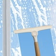 thumbnail image 4 of All Purpose Silicone Squeegee for Shower Door, Mirror, Glass, Streak Free 360 Degrees Shower Squeegee, Pivoting Bamboo Handle, 9.45 inch Wide, 1 Pc Window Cleaner Tool, 4 of 5