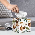 thumbnail image 6 of Picia Monkeys Swinging from Palms Pattern Tissue Box Cover,PVC Leather Square Holder,Tissue Box Holder with Magnetic Bottom,Facial Paper Organizer Dispenser-5.2"X5.2"X5.2", 6 of 8