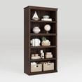 thumbnail image 5 of 5-Tier Bookcase 67'' Tall Wooden Office Bookshelf with Large Open Storage Shelves Modern Farmhouse Bookshelf for Living Room, 5 of 6