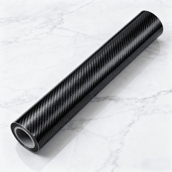 3D Black Carbon Fiber Car Wrap Vinyl Sheet for Vehicle Exterior Protection and Customization, 12 by 60 Inch Self-Adhesive Film