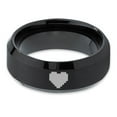 thumbnail image 2 of Tungsten Gamer Heart Band Ring 8mm Men Women Comfort Fit Black Beveled Edge Brushed Polished Size 11.5, 2 of 4