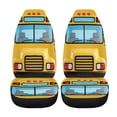 thumbnail image 5 of XYZCANDO Front Seat Protector Polyester Fabric Car Seat Covers Front Seat Cover Easy to Install Decor Accessory Truck Auto, Yellow Bus Front Design, 5 of 10