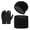 Black, variant on Winter Outdoor Cold Proof Knitted Hat Scarf Three Piece Set with Velvet Ear for Men Women