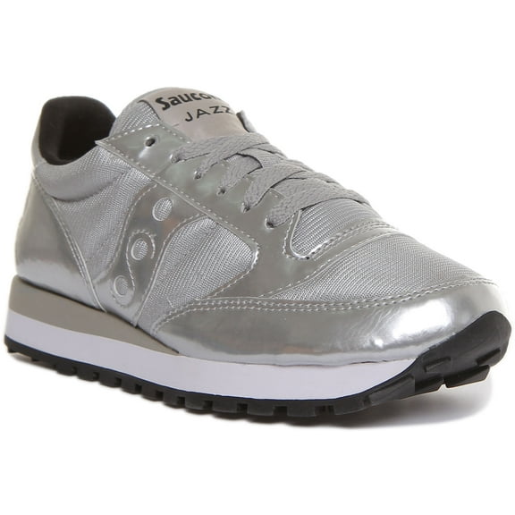 Saucony Jazz Original Women's Lace Up Synthetic Sneakers In Silver Size 5