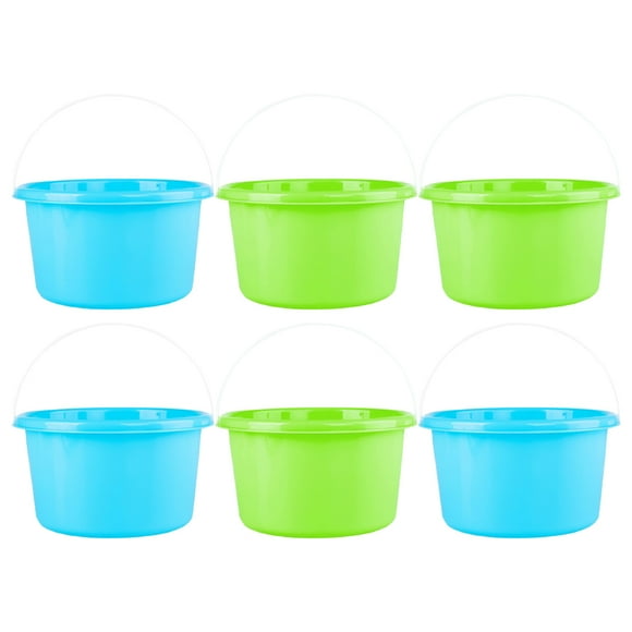 Small Buckets Assorted Color 6Pcs 6.1X3.5in