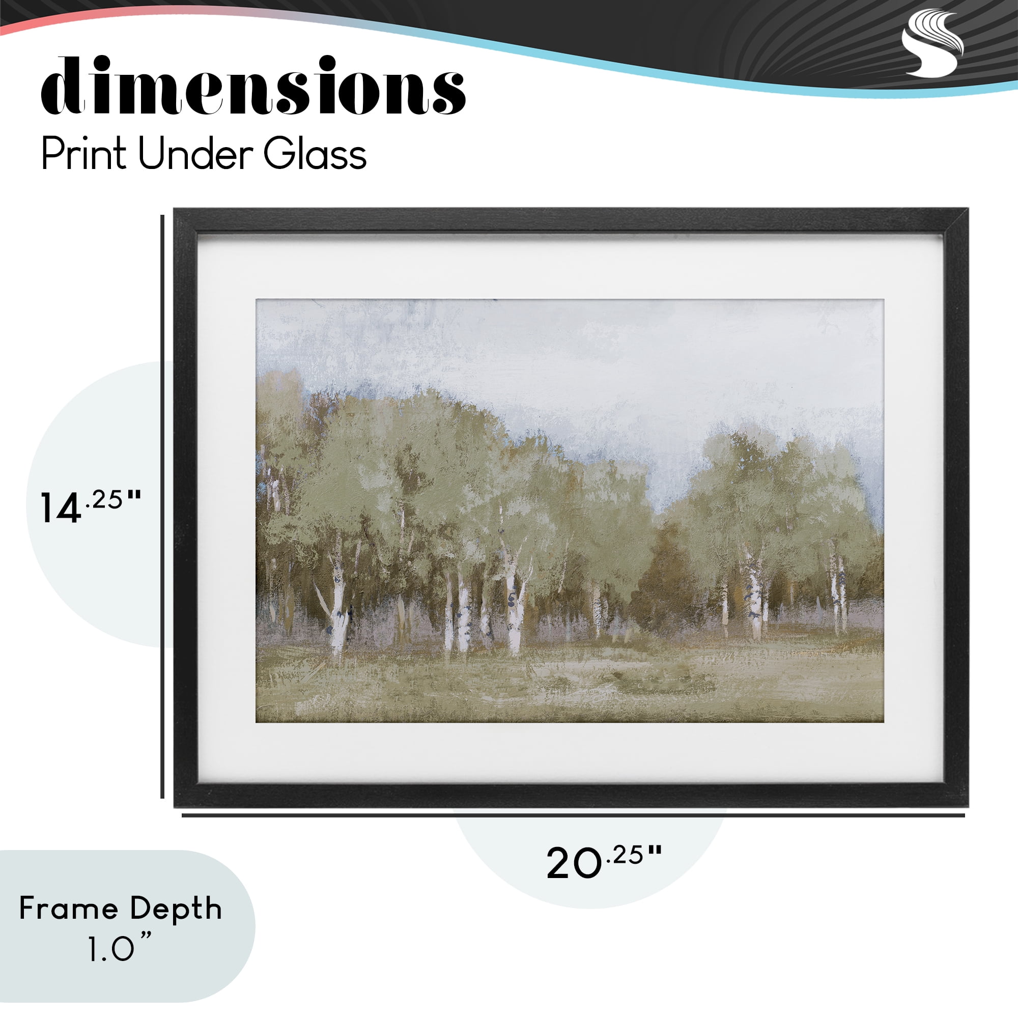 Stupell Industries Autumn Greens Tranquil Trees Black Framed Print Under Glass, design by Michael Marcon