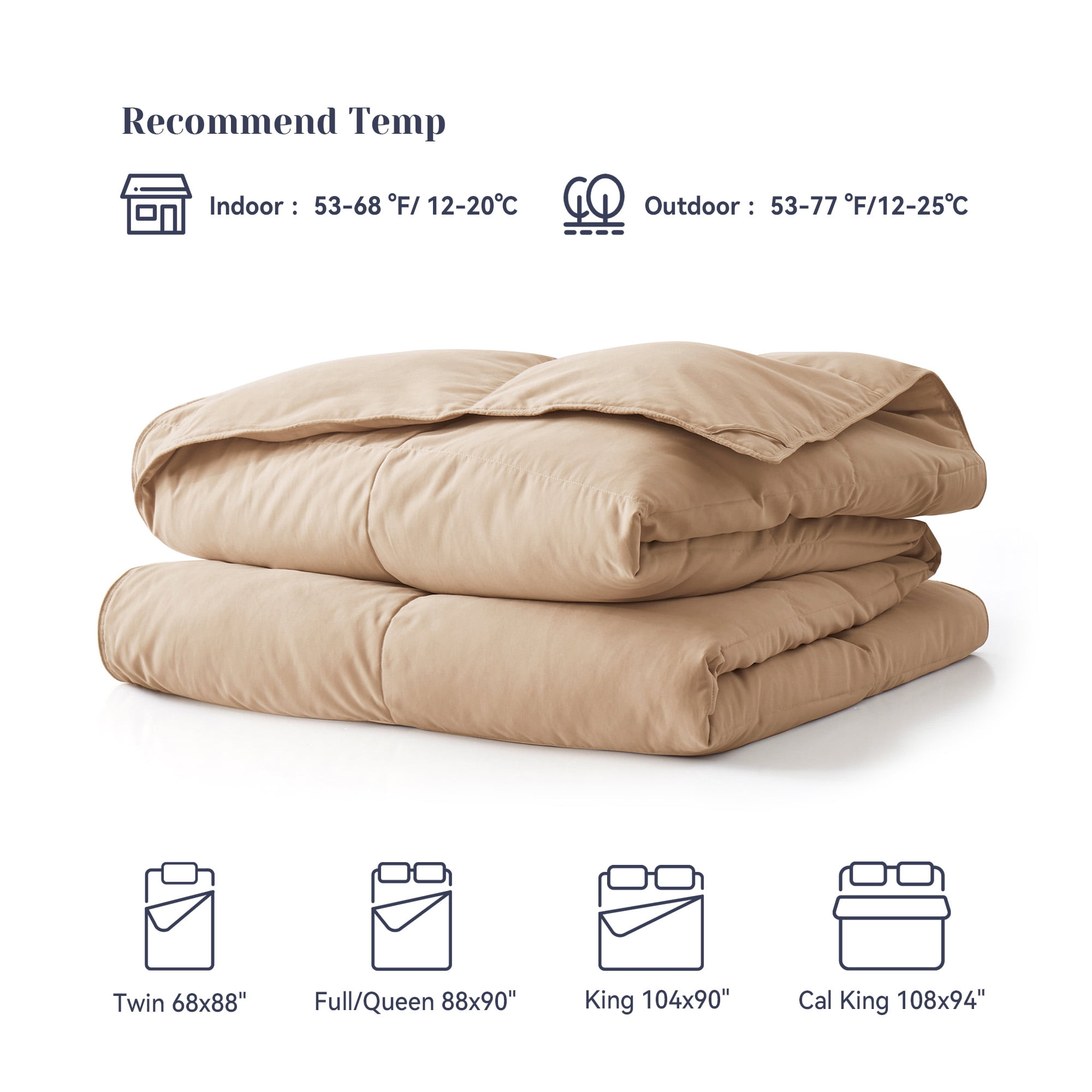 Lightweight Summer Comforter Goose Down Feather Fiber Hotel Luxury Duvet Insert Ginger Root Cal King Size in Nepal at NPR 13837 Rating 5