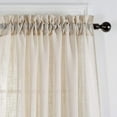 thumbnail image 3 of Set of 2 Piece Linen Textured Semi-Sheer Rod Pocket Window Curtain Panels (63" Longg, Beige), 3 of 4