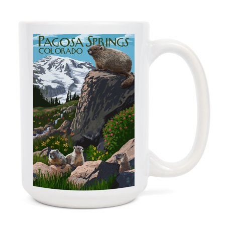 

15 fl oz Ceramic Mug Pagosa Springs Colorado Marmots Dishwasher & Microwave Safe