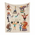 thumbnail image 1 of Circus Soft Flannel Fleece Blanket, Circus Performance Fun Athlete and Animals Horse Heavy Lifting Themed Colorful Print, Cozy Plush for Indoor and Outdoor Use, 70" x 90", Multicolor, by Ambesonne, 1 of 5