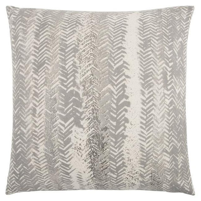 HomeRoots 403267 Gray & Silver Metallic Tonal Print Throw Pillow, Soft Gray