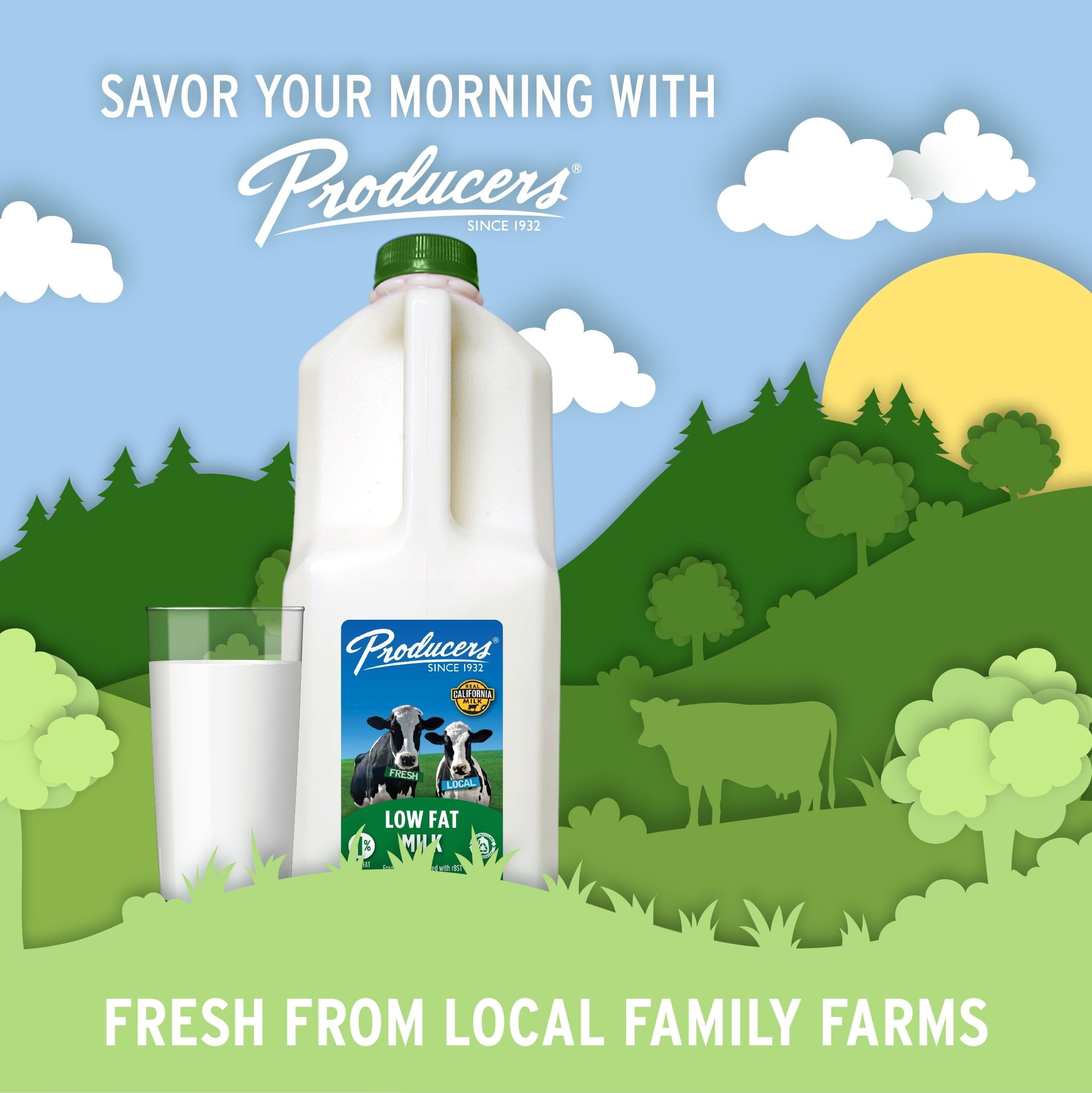 Producers 1% Low-Fat Milk, Half Gallon
