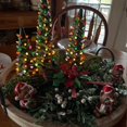 thumbnail image 3 of Retro Hand-Painted Tabletop Christmas Trees with Timer, Retro Hand Painted Table Top Christmas Trees, Ceramic Christmas Tree That Light Up for Home, Fireplace, Festive Ornament (Colorful (1PCS S)), 3 of 8