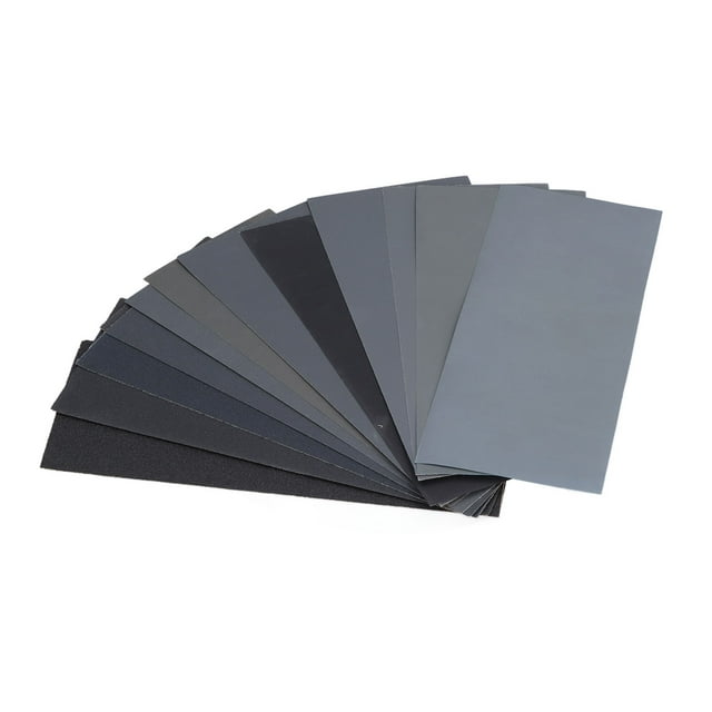 Papier de Sable, Papier de Sable Portable Durable 120 à 3000 Gravillons pour Ponçage pour Polissage 14 Pcs/ensemble