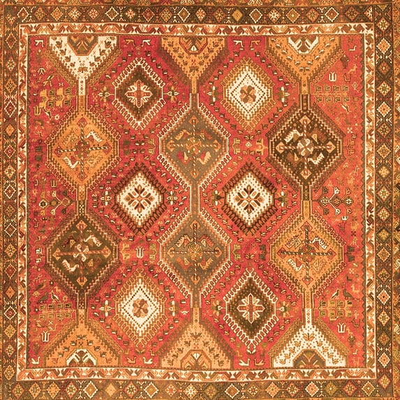 Ahgly Company Indoor Square Persian Orange Traditional Area Rugs, 5' Square