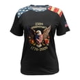 thumbnail image 4 of vigerkar 4th of July Shirts Women American Flag Patriotic Shirts USA Star Stripes Graphic T Shirt Short Sleeve Summer Tees (Brown, M), 4 of 6