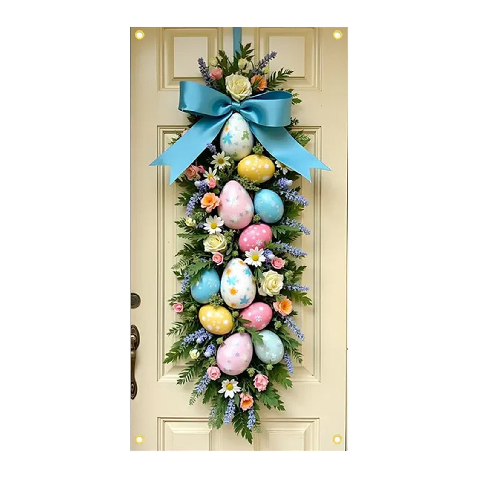 Couverture Porte Garage Pâques He Is Risen - Grande Bannière Décoration Printemps Lapin Œufs