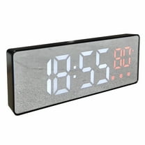 Unique Bargains Mirror Alarm Clock with Triple Alarm Functions 6.3"L x 1"W x 2.4"H
