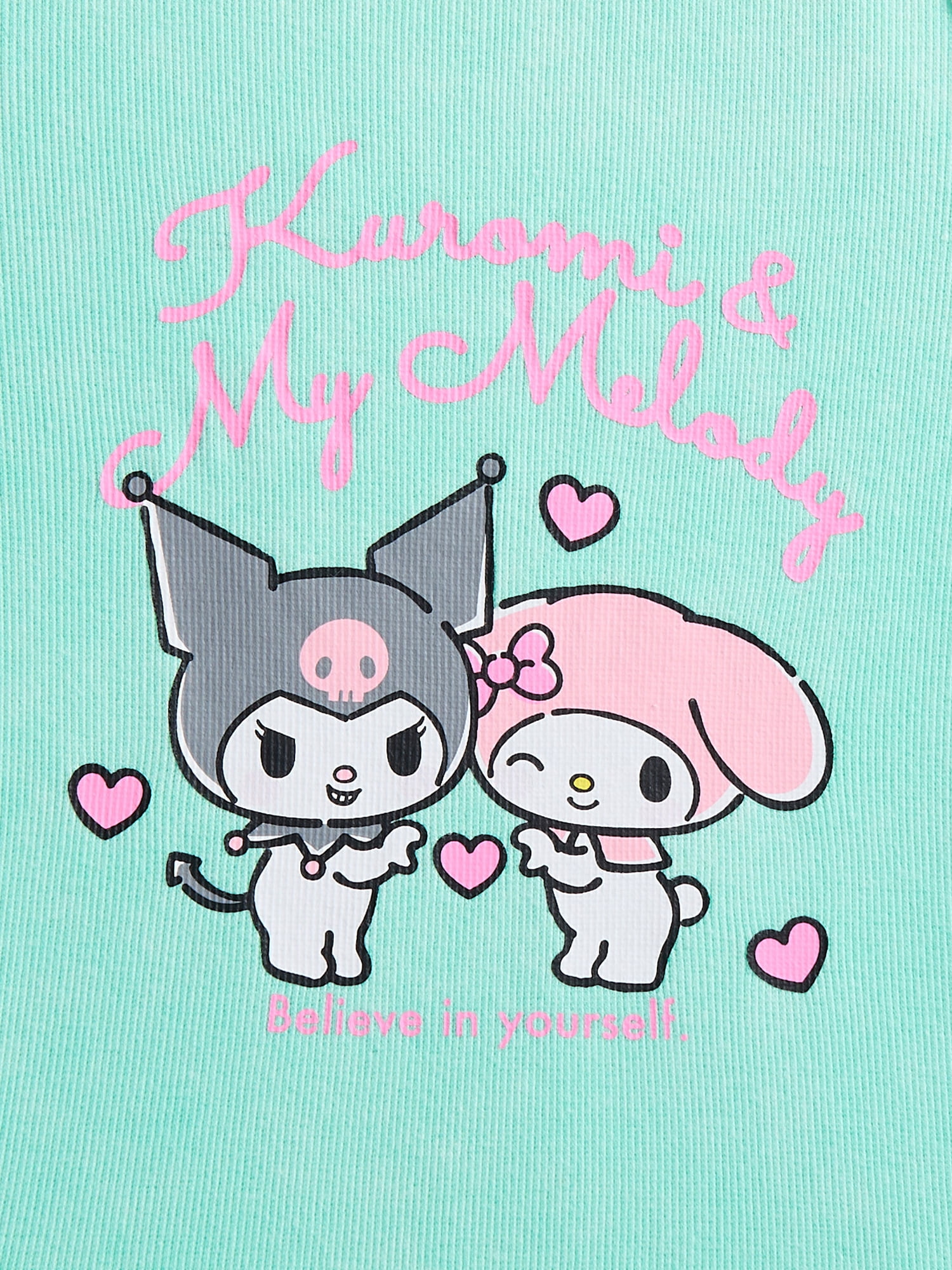 Sanrio My Melody and Kuromi Girls Mineral Wash Graphic Tank Top, Sizes 4-16