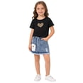 thumbnail image 2 of Jamsmile Toddler Girls Outfits Sets Summer Leopard Print Tshirtss And Denim Skirts Two Piece Playwear Sets For Children Girls, 2 of 4