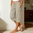 thumbnail image 2 of Capri Pants for Women High Waisted Straight Leg Stretchy Lightweight Yoga Trousers Casual Work Golf Leggings with Pockets, 2 of 4