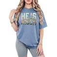 thumbnail image 4 of He Is Risen Christian Shirt for Women - Easter Faith Graphic Tee Ivory Shirt Adult Large, 4 of 7