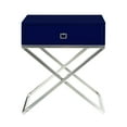 thumbnail image 2 of Jakob Navy Side Table - Square Lacquer-Finish Chrome, X-Metal Leg,, 2 of 8