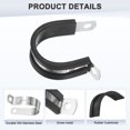 thumbnail image 2 of Uxcell 20 Pack Cable Clamps 28 mm 304 Stainless Steel Rubber R Shape for Tube, 2 of 7