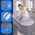 thumbnail image 4 of SereneLife Spa Bathtub with Bubble Massage Mat – Inflatable Bathtub with Pillow, Cup Holder, Remote Control for LED Lighting, Backrest and Armrests, Supporting Up To 190 lbs. 66" x 30" x 26", 4 of 6