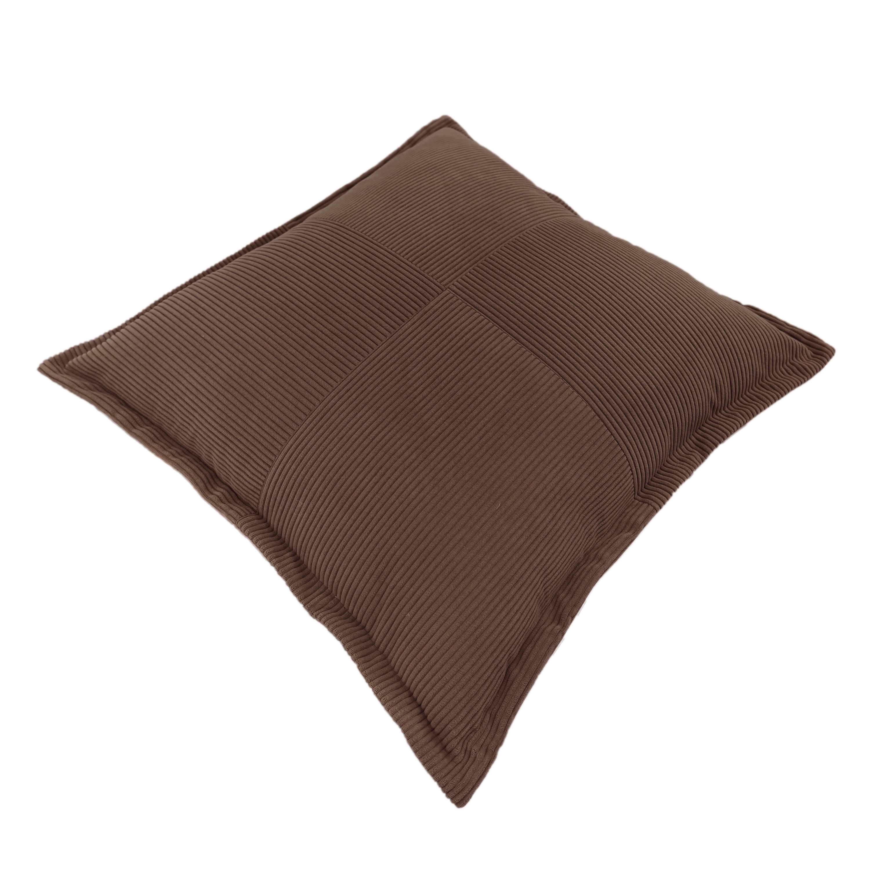 Mainstays Corduroy Velvet Throw Pillow Covers, 22" x 22", Brown, Covers Only, 2‑Pack