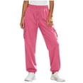 thumbnail image 2 of Fnooota Women's Joggers with Pockets, Fall Elastic Waist Drawstring Running Relaxed Fit Athletic Pants Jogger Pants Hot Pink Size 2XL, 2 of 7