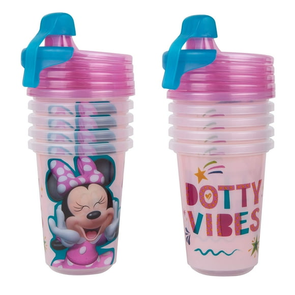 The First Years Gobelets à Bec Réutilisables pour Tout-Petits avec Couvercles - Pack de Fête pour Enfants avec 2 Bouchons de Voyage - 10 Oz - 10 Unités