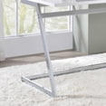 thumbnail image 6 of Rosalinda Metal Writing Desk with USB Ports, White and Chrome, 6 of 9