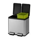 thumbnail image 1 of EKO Bote de basura 10L y 10L. Essential Recycler cubo rectangular con pedal doble compartimento Acabado acero inoxidable cierre suave de tapa, 1 of 7