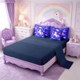 thumbnail image 4 of Manfei Cartoon Unicorn Flowers Queen Bedding 7pcs,Cute Stars Moon Bedding Comforter Set Queen,Reversible, 4 of 6